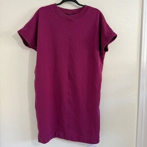 Kit and Ace Maroon Sweatshirt Shift Dress Pullover Above Knee Length, Medium‎